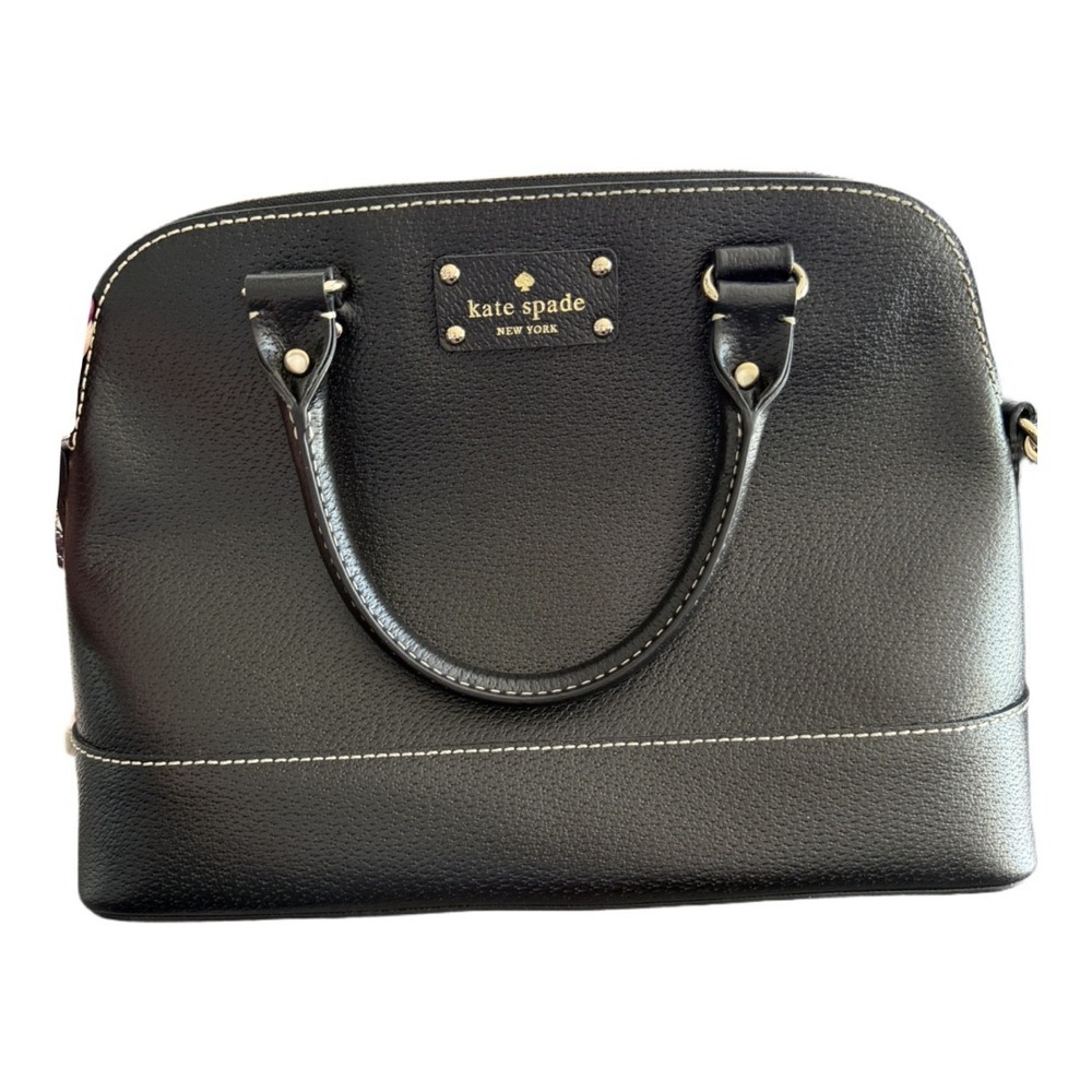 Kate spade Wellessley Black Leather Purse Satchel Bag Women Cross Body